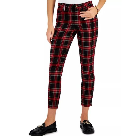 Tommy Hilfiger THELEX Tailored To Move Tribeca Plaid Skinny Pants 30WX30L NWT - Picture 1 of 13